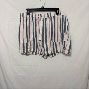 Time and Tru Women's Striped Cargo Shorts - Pink, Blue, White